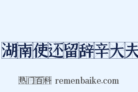 湖南使还留辞辛大夫是什么意思的图片